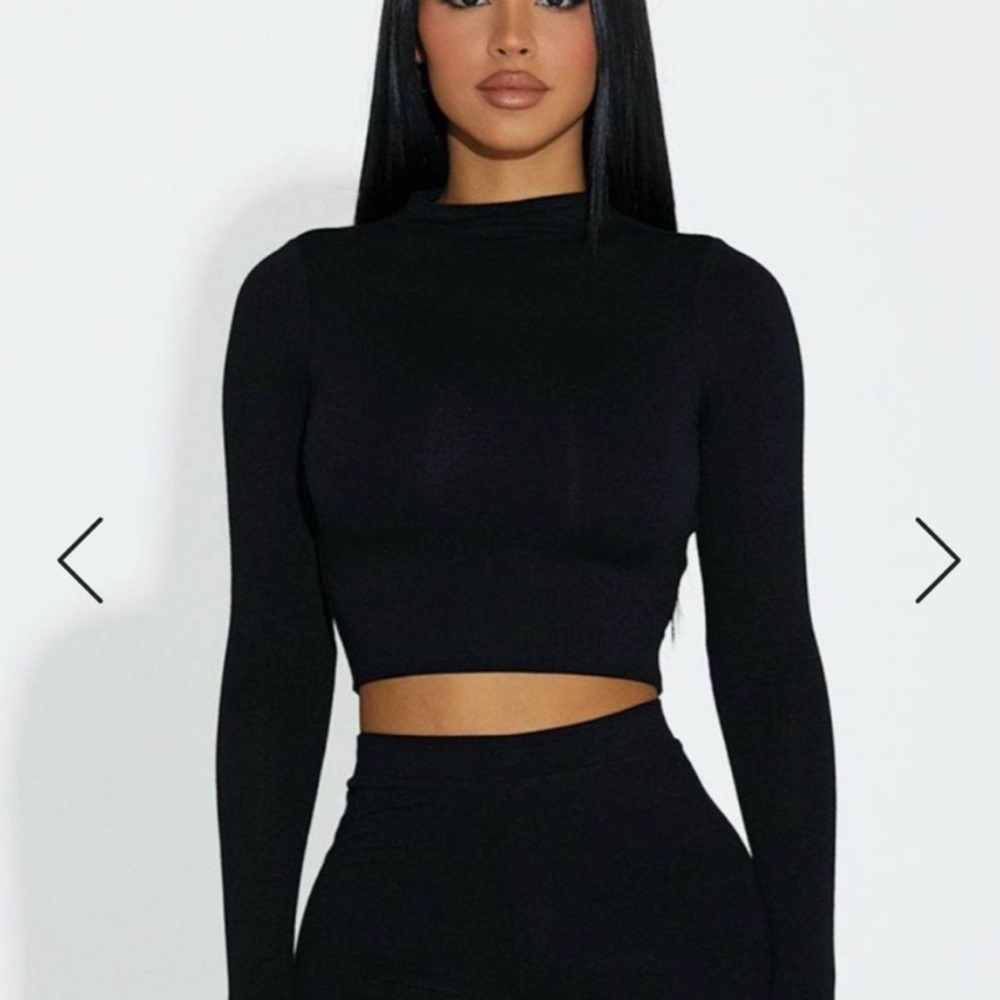 Naked Wardrobe Long Sleeve Snatched Mock Neck